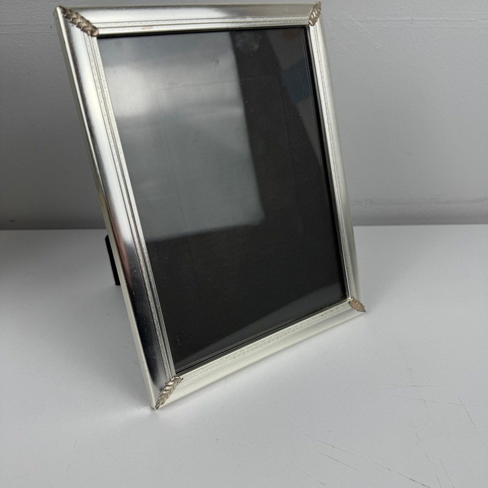 Sixtrees Silver Tone Metal Picture Frame Wheat Corner Accents 8x10 Tabletop